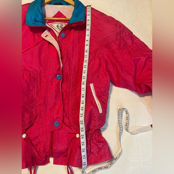 Vintage Utex Neon Pink and Blue Spring Lightweight Retro Jacket Size Large - Picture 11 of 13
